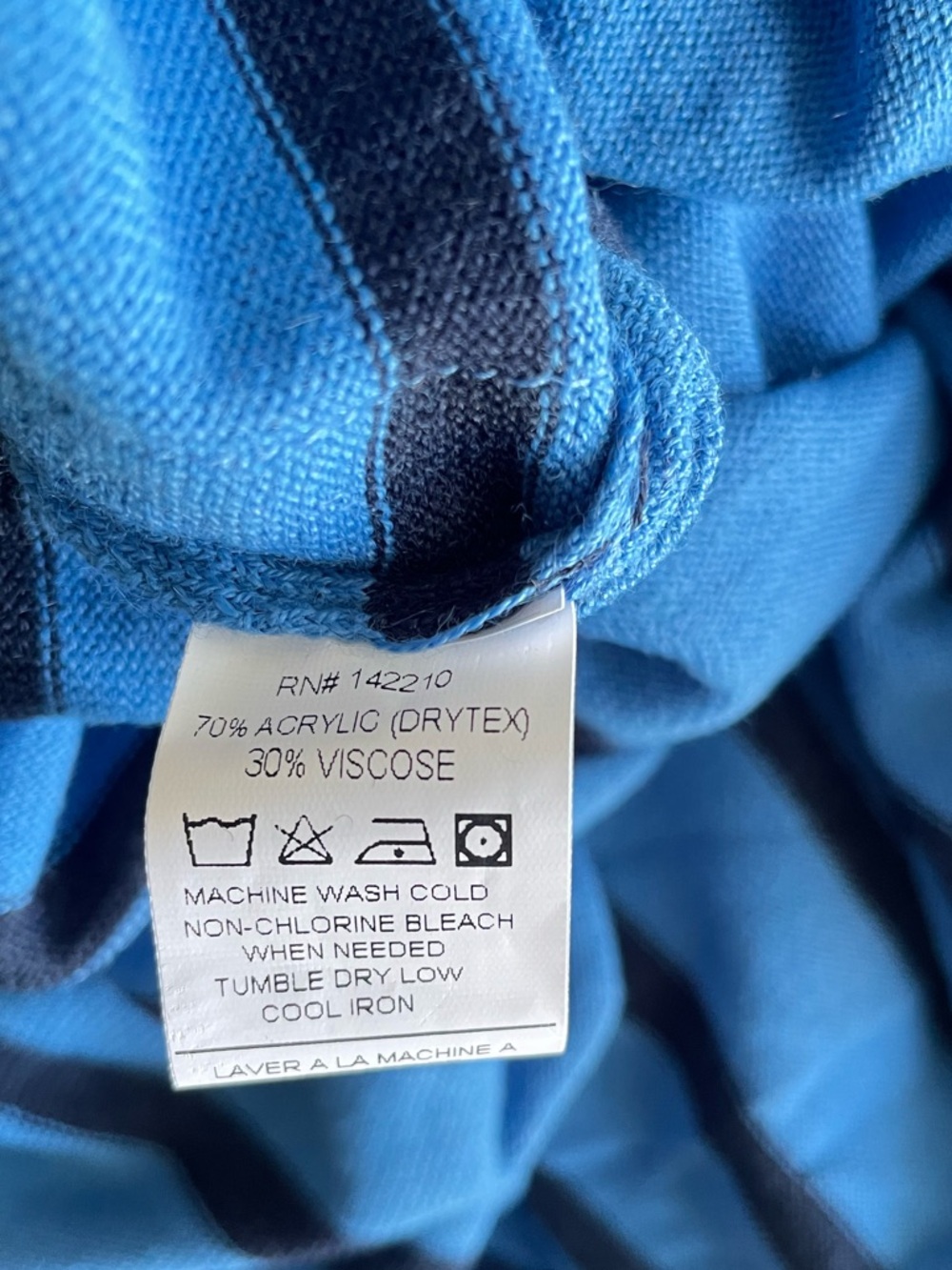 Mersea Amour Sweater Azure Blue Stripe Heart Patch One Size New - Picture 6 of 7